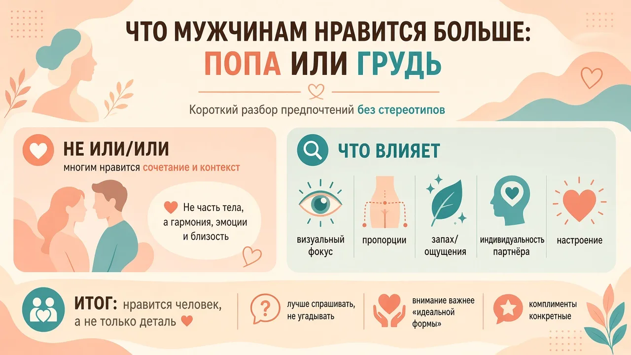 Инфографика: что мужчинам нравится больше — попа или грудь